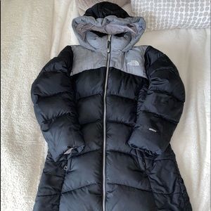 The North Face Long Gray/Black Coat